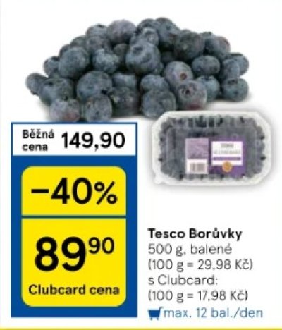 Borůvky Tesco