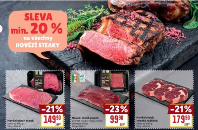 Akce na hovězí steaky v Bille