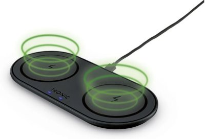 Černá dvojitá bezdrátová nabíječka TRONIC Qi