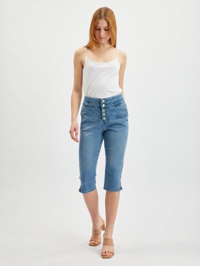 Džínové capri kalhoty