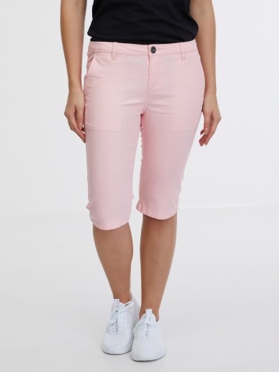 Růžové capri kalhoty