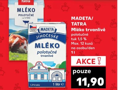 Akce na polotučné mléko v Kauflandu