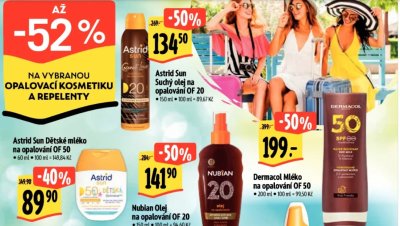 Akce na opalovací přípravky a repelenty v Albertu