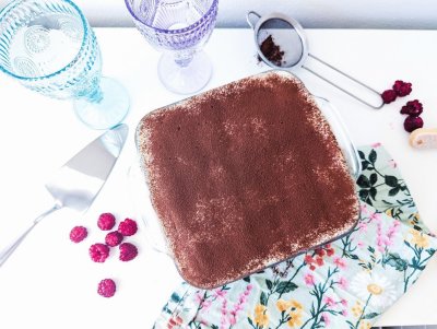 Malinové tiramisu v míse
