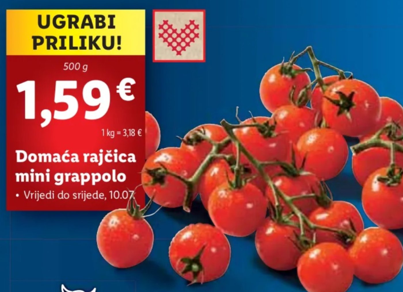 Cena rajčat v chorvatském Lidlu