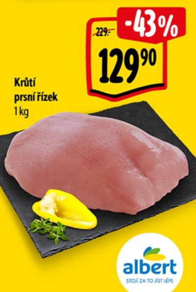 Akční cena krůtích prsou v Albertu
