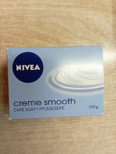 Světle modrá krabička s mýdlem Nivea