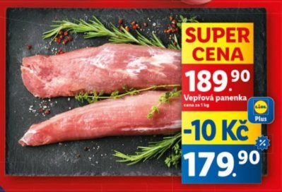 Akce na vepřovou panenku v Lidlu