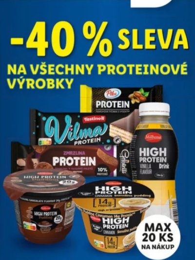 Akce na proteinové výrobky v Lidlu