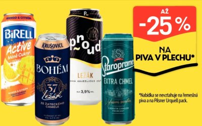 Akce na piva v plechu v Albertu