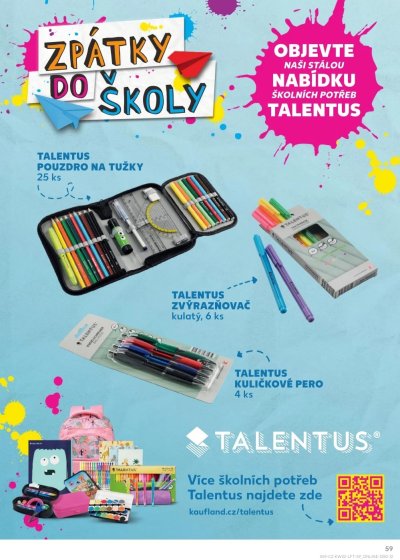 Plakát Kauflandu se školními pomůckami