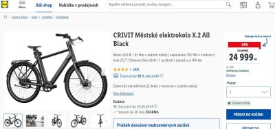 Stránka Lidlu shopu