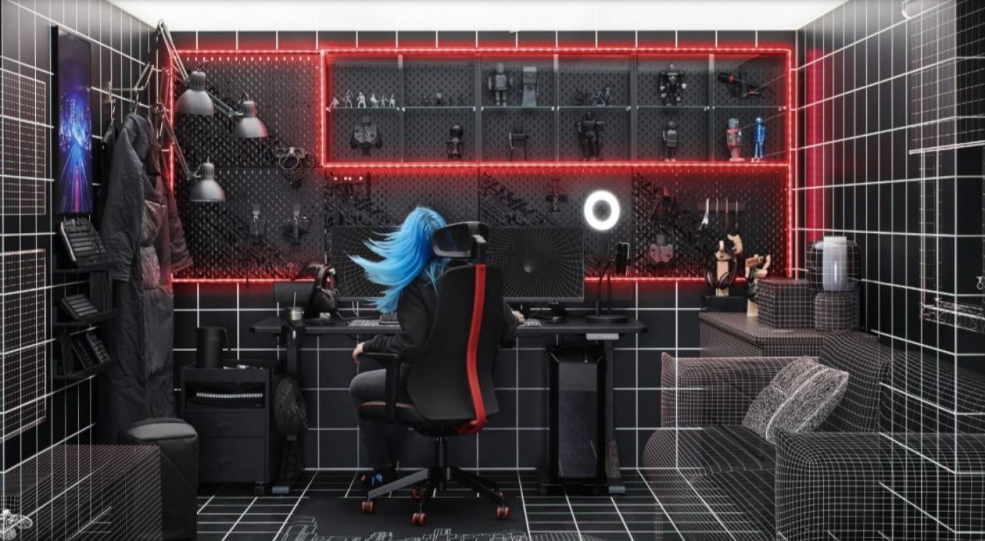 Příklad gamer místnosti z nové kolekce vybavení IKEA