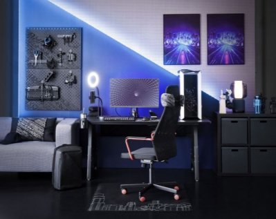 Příklad gamer místnosti z nové kolekce vybavení IKEA