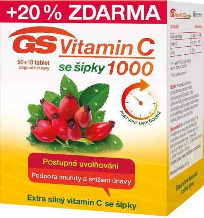 Doplněk stravy GS vitamin C se šípky