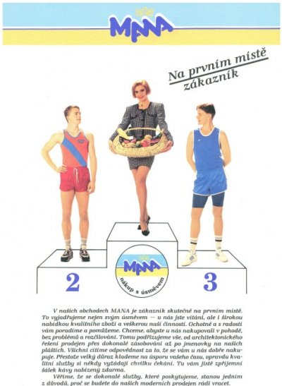 Akční letáky prvního supermarketu u nás – Mana z roku 1992
