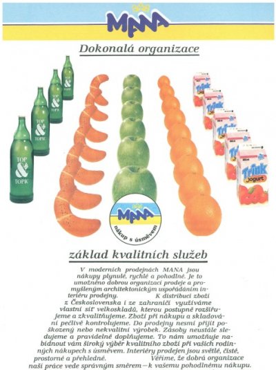 Akční letáky prvního supermarketu u nás – Mana z roku 1992