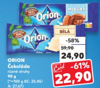 Orion čokoláda v akci