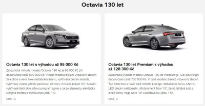 Akční nabídka vozu Škoda Octavia