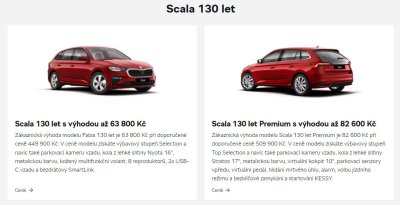 Akční nabídka vozu Škoda Scala