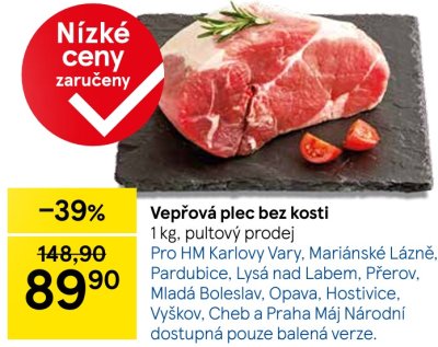 Vepřová plec bez kosti v akci