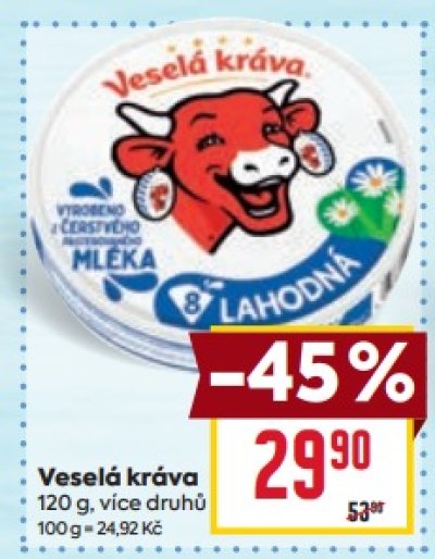 Sýr Veselá kráva ve slevě