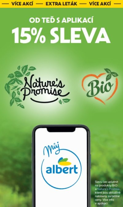 15% sleva s aplikací na produkty Nature's Promise a Bio