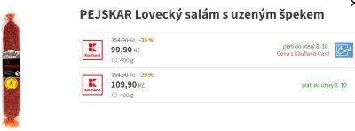 Lovecký salám v akci Kaufland