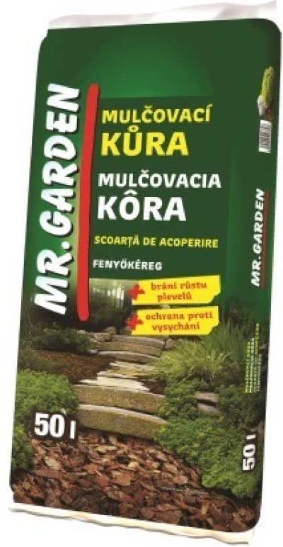 Zelený pytel s mulčovací kůrou