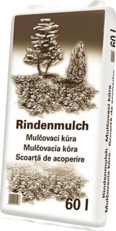 Bílo-hnědý pytel s mulčovací kůrou