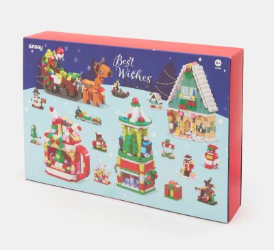 Krabice adventního kalendáře s dílky stavebnice