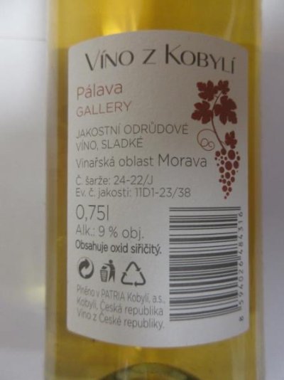 Lahev bílého vína