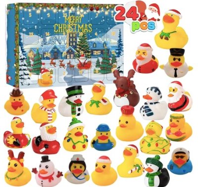 Adventní kalendář s gumovými kachničkami