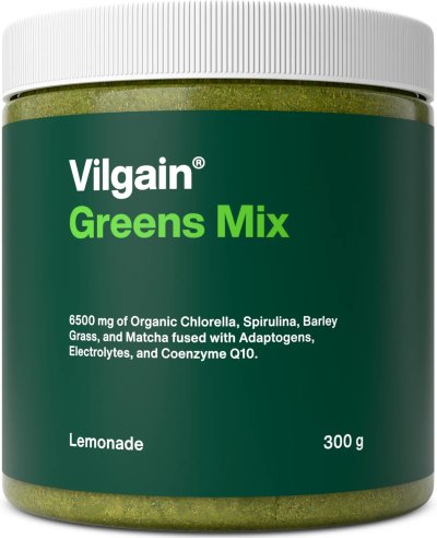 Zelená nádoba s bílým víčkem a zeleným práškem uvnitř