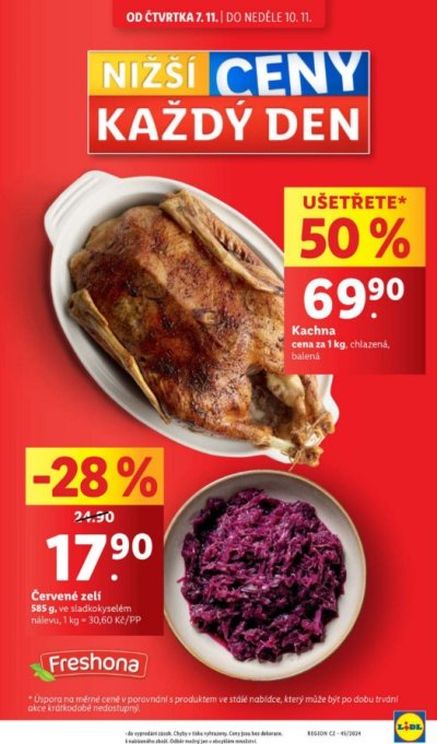 Akční leták Lidl, platný od od 7. 11. do 10. 11.