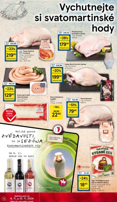 Akční leták Tesco, platný od od 6. 11. do 12. 11.