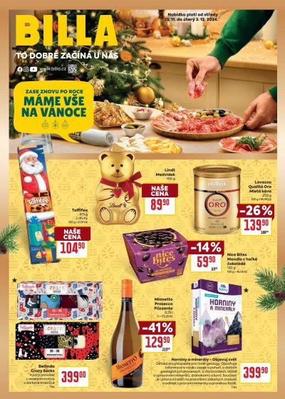 Akční leták týdne BILLA, platný od 13. 11. do  3. 12.