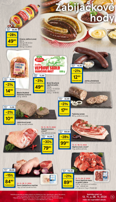 Akční leták týdne Tesco, platný od 13. 11. do 19. 11.