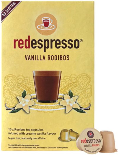 Žlutý balíček produktu Red Espresso vanilkový rooibos