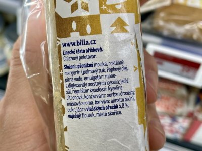 Etiketa baleného lineckého těsta