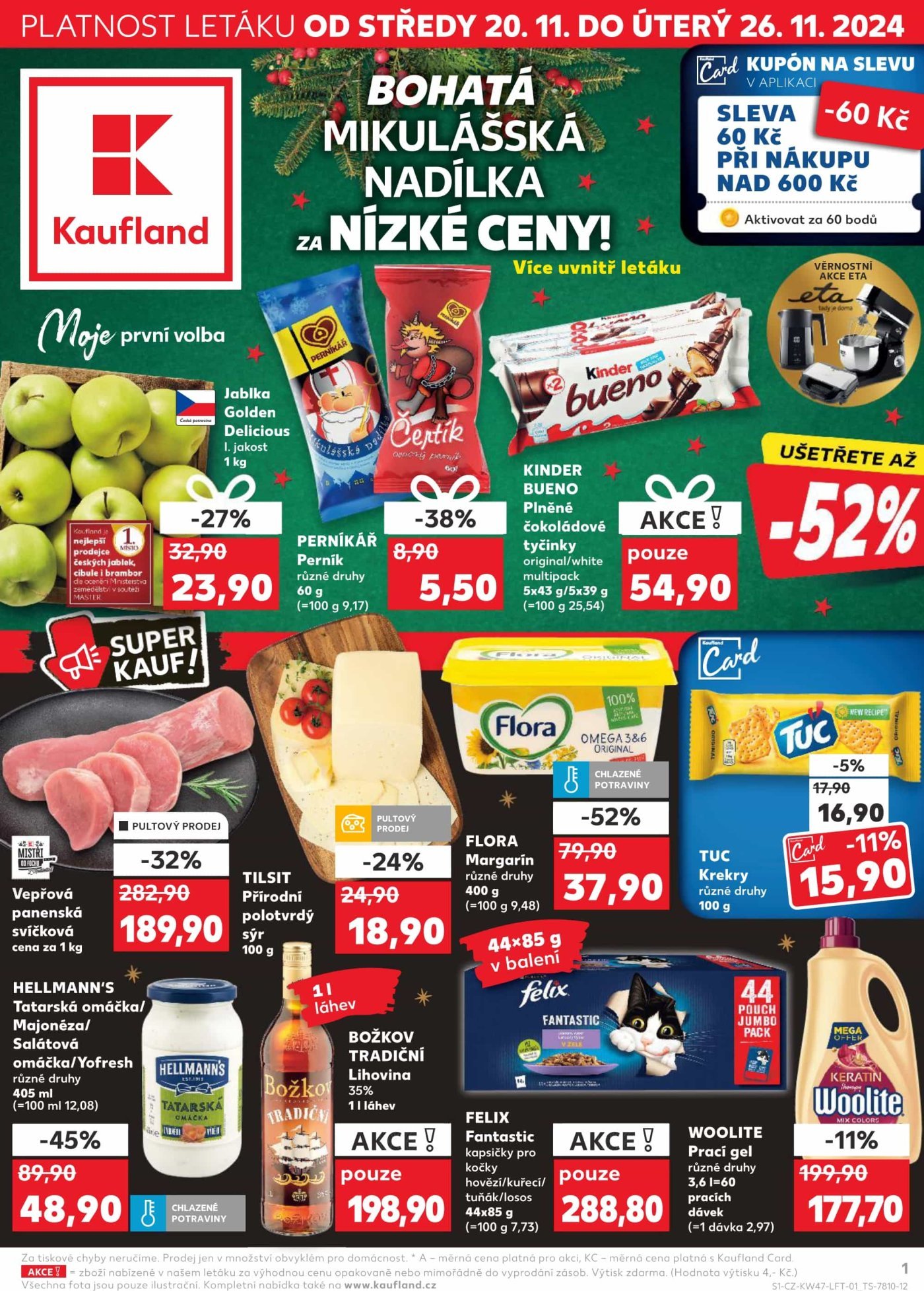 Akční leták týdne Kaufland, platný  od 20. 11. do úterý 26. 11.