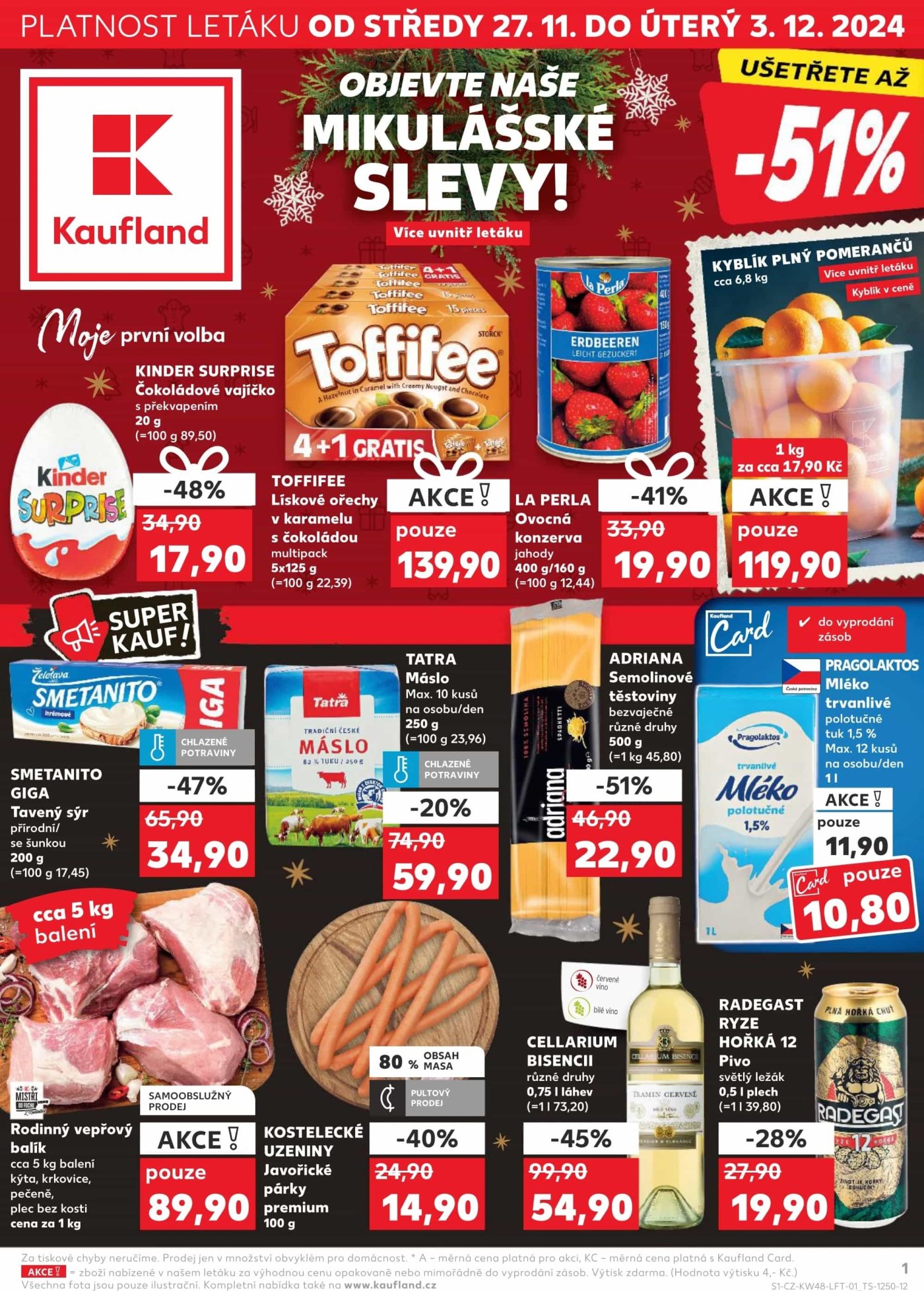 Akční leták týdne Kaufland, platný od 27. 11. do 3. 12.