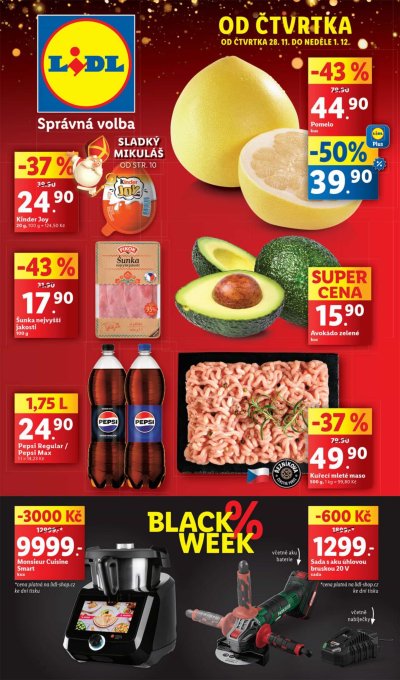Akční leták týdne Lidl, platný od 28. 11. do 1. 12.