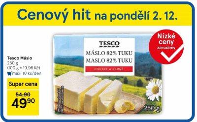 Akční leták týdne Tesco, platný 2. 12.