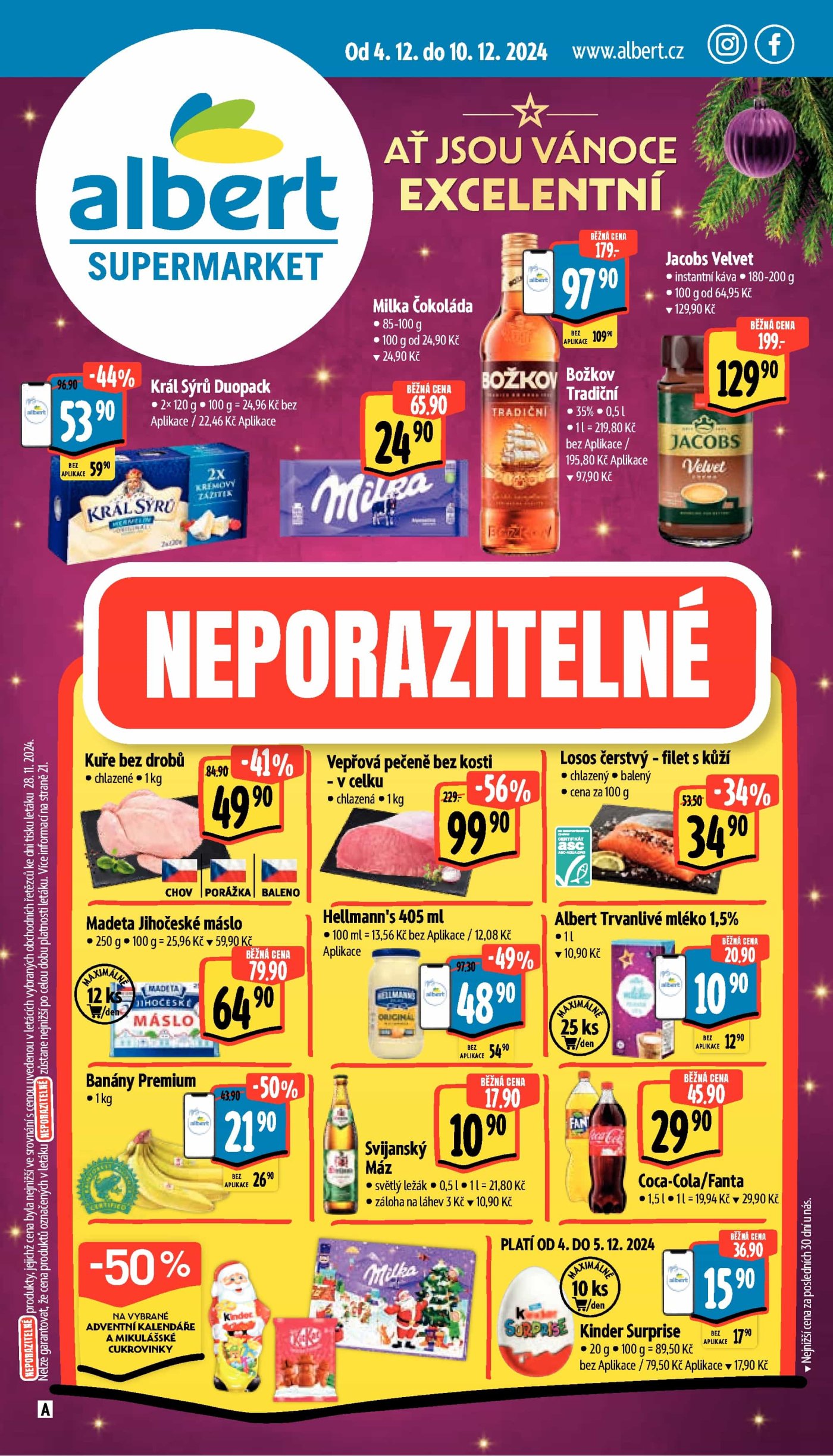 Akční leták hypermarket Albert, platný od 4. 12. do 10. 12.