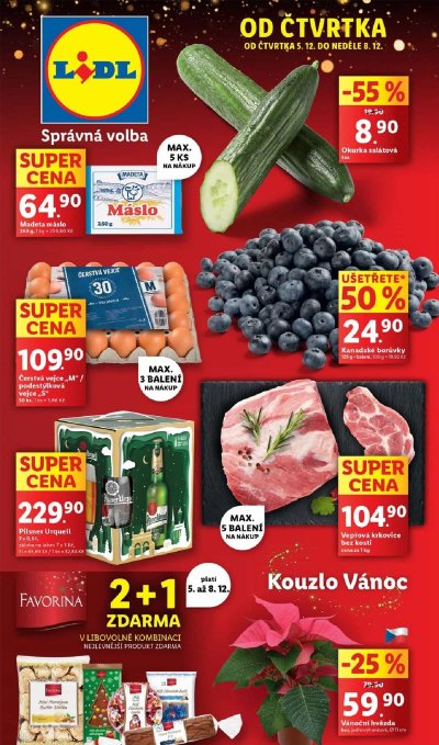 Akční leták Lidl, platný od 5. 12. do 8. 12.