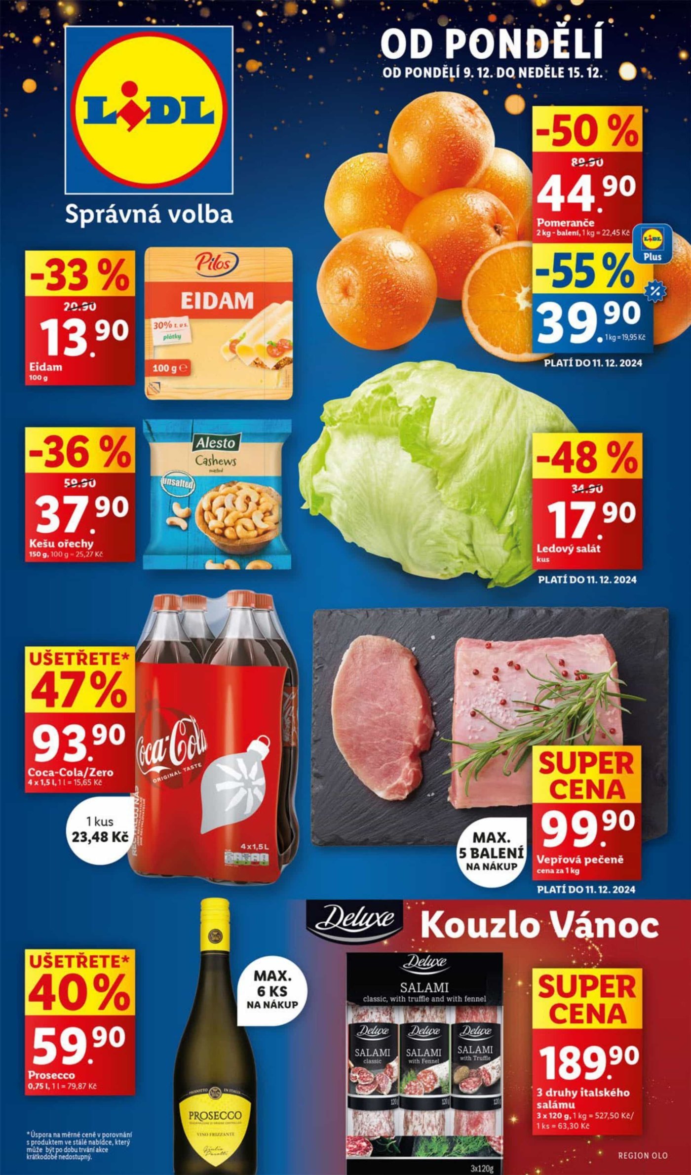 Akční leták týdne Lidl, platný od 9. 12. do 15. 12.