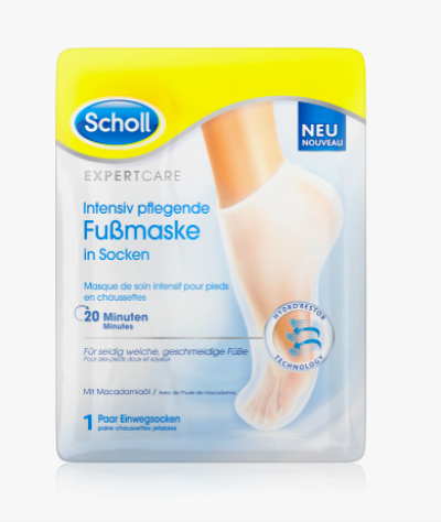 Maska na nohy v produktovém obalu