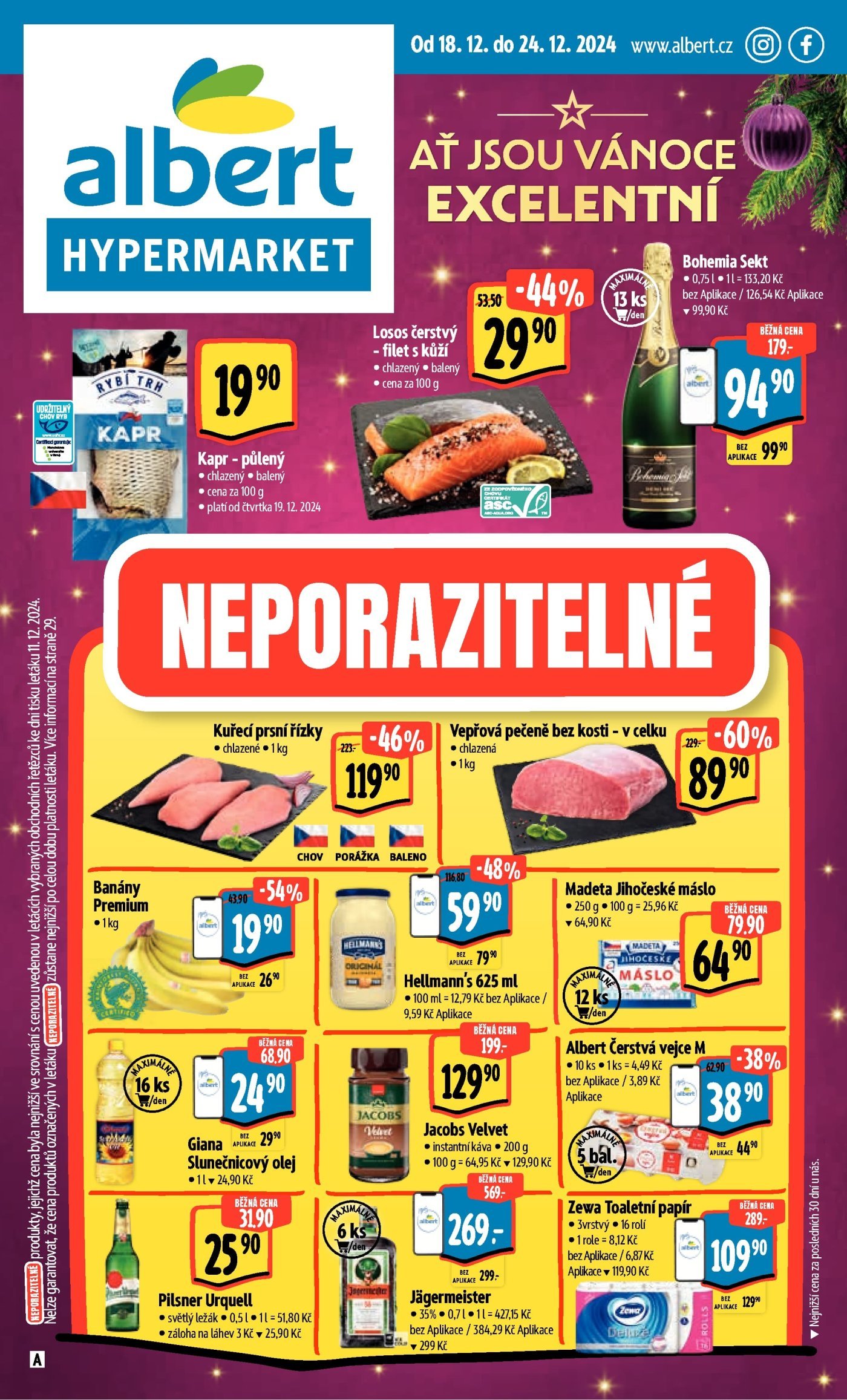 Akční leták týdne hypermarket Albert, platný od 18. 12. do 24. 12.