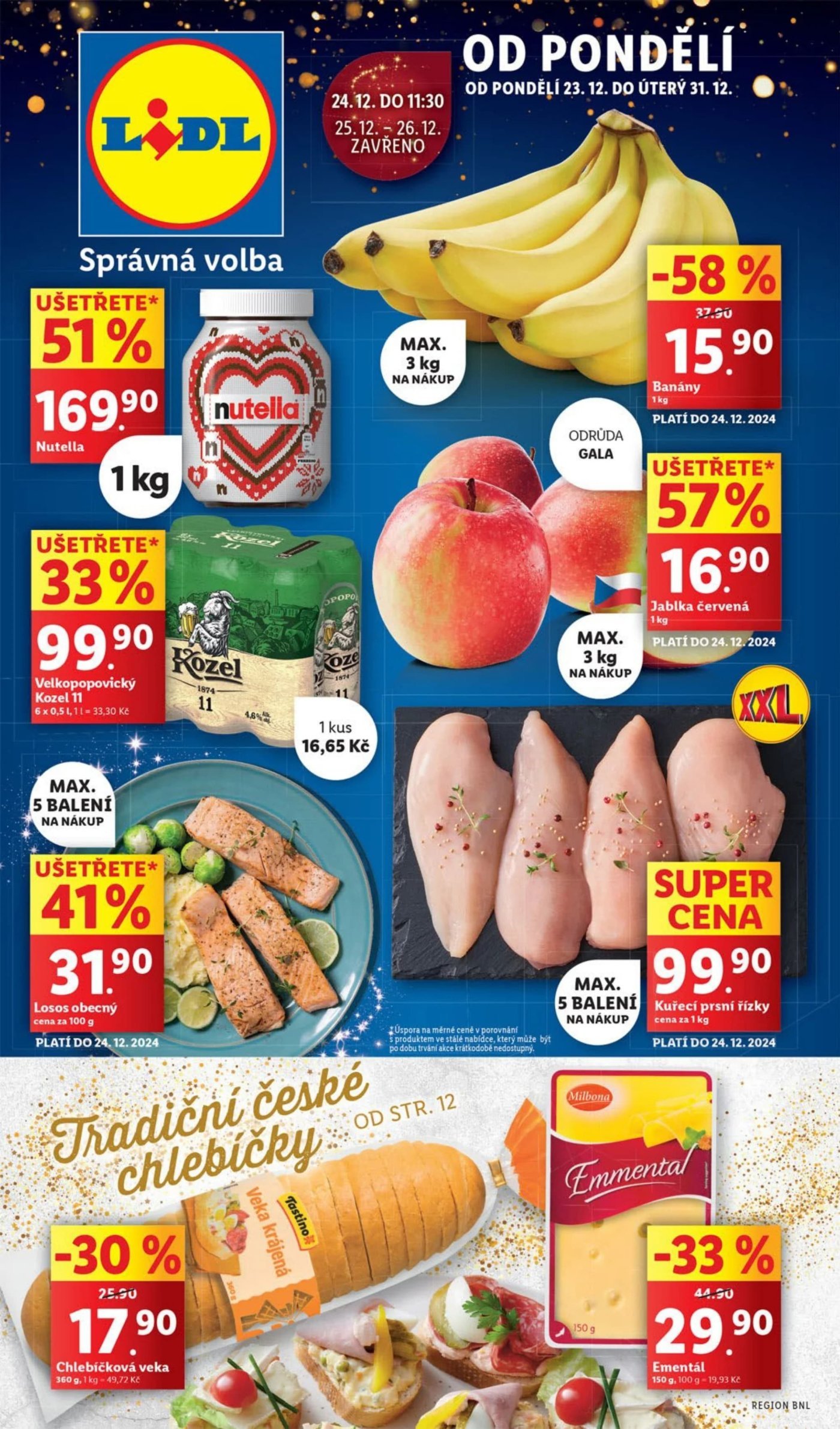 Akční leták týdne Lidl, platný od 23. 12. do 31. 12.